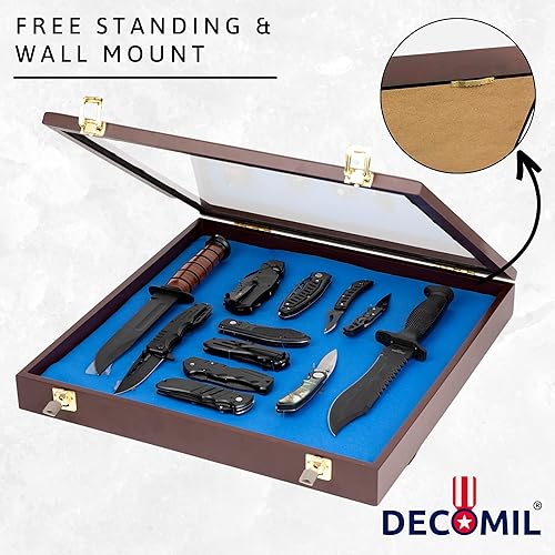 DECOMIL – Pocket Knife Display Case , Glass Collectible Display , Knife  Display Box , Wooden Storage Case \u0026 Shadow Box, Display Stand, Real Glass  Front , Lockable Door , Cherry Finish in Oman | Whizz China Cabinets, image size:500x500