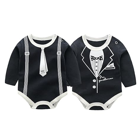 Bebone Baby Junge Bodys Neugeborenen Smoking Langarm Babykleidung