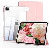 GKABXY Clear Case for iPad Pro 13 M5/M4 2025/2024,Slim Y-Fold Cover,Pink | For iPad Pro 13-inch 8th/7th Generation, Slim TPU Protection With Pencil Holder, Apple Pencil Pro Charging &amp; Auto Wake/Sleep