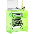Acrylic Record Player Table with Storage Shelf – Sleek Bedside Storage with Durable Design, Perfect for Bedrooms, Living Rooms, or Modern Interiors – Ideal as a Bedside Table or Sofa Side Piece