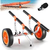 VEVOR Kayak Cart, Heavy Duty 450 lbs Load Capacity, 12'' Solid Tires | Trailer Canoe Trolley, Detachable for Kayaks Canoes Float Mats Paddleboards, with Adjustable Width and Nonslip Support Foot