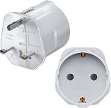 TechMax European to UK Plug Adaptor Pack of 2 13A Fused 250V Grounded Type G view 1