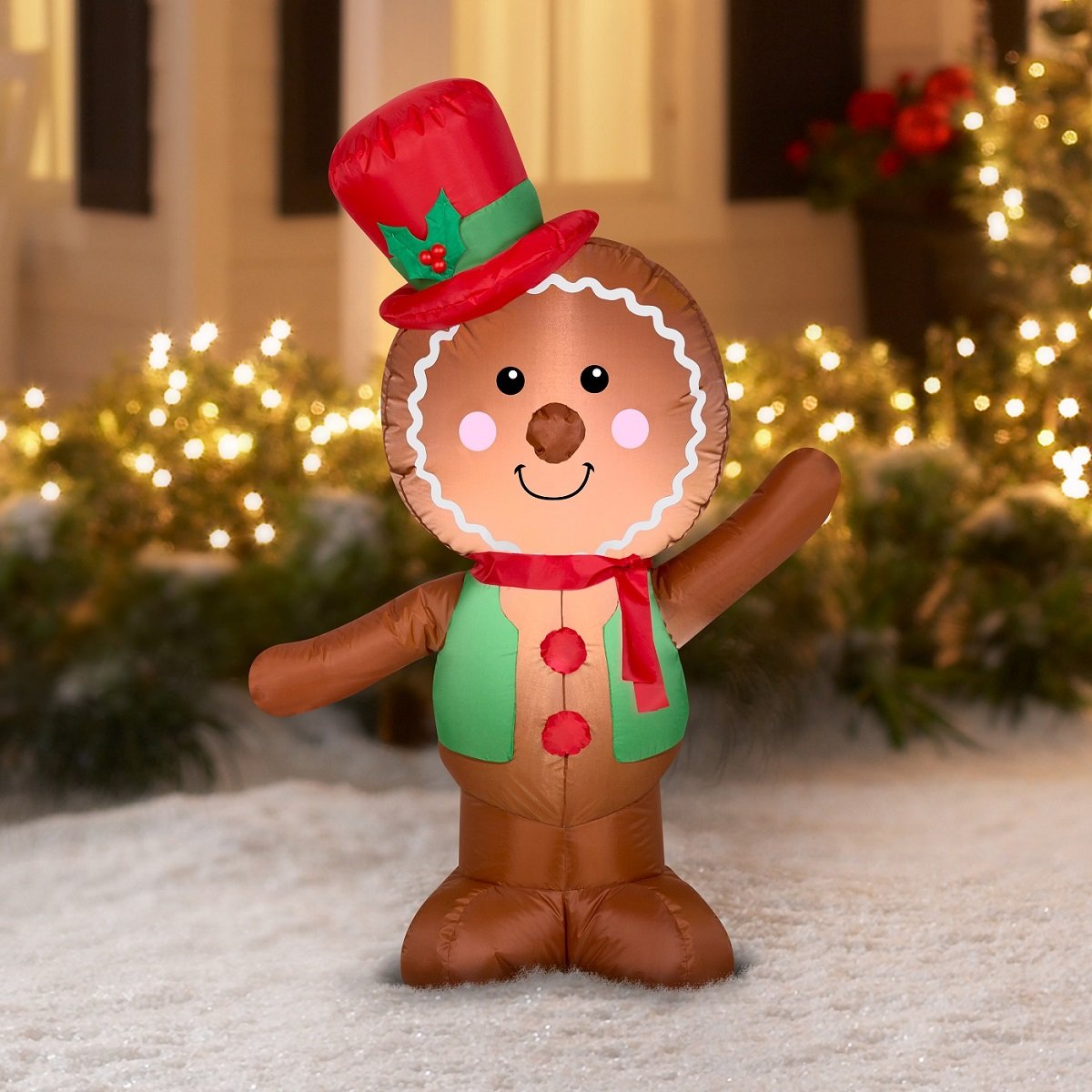 Christmas Inflatable LED Gingerbread Man Airblown Decoration By Gemmy ...