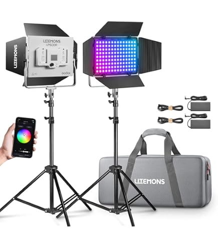 Amazon.com: Godox LED1000Bi II Bi-Color LED 2-Light Kit with
