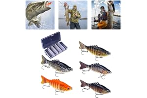 SIMPTIMEA Robotic Fishing Lure, 3D Swimming Bait for Freshwater & Saltwater, Lifelike Fishing Lures, Fishing Gear Attracts Fishing Lures Walleye Trout Bass for Beginners, Amateurs and Professionals (5PCS)