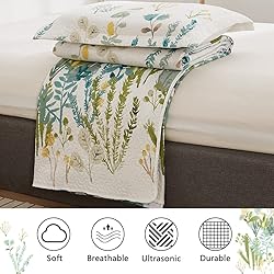 King Size Floral Quilt Set for Bed Lightweight