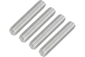 uxcell 4Pcs Fully Threaded Rod, M8 x 40mm 304 Stainless Steel Right Hand Thread Bar Studs M8-1.25 Thread Pitch for Furniture Machinery Assembly