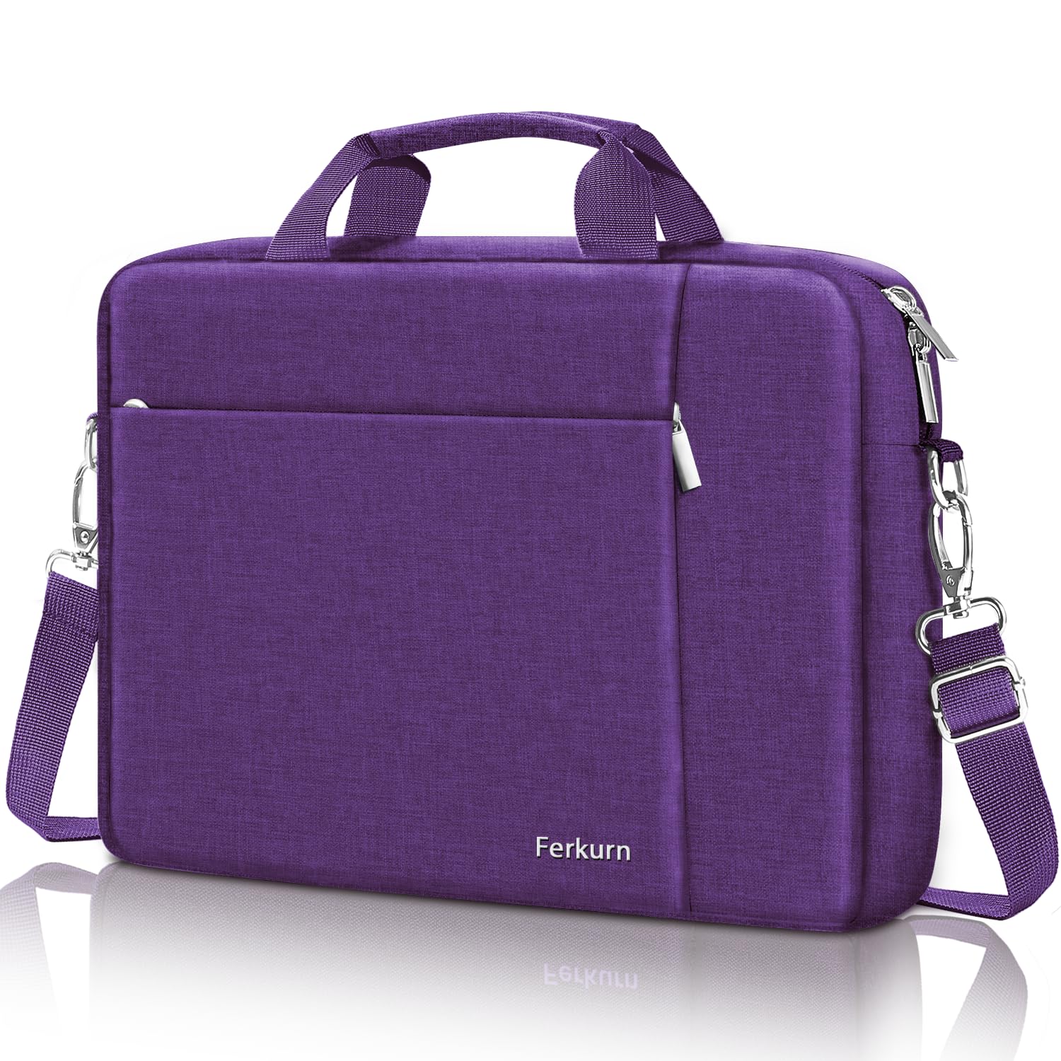 Ferkurn Laptop Bag Case for Women Men, Messenger Briefcase Computer Bag with Shoulder Compatible with Macbook Pro/Air, XPS Latitude, HP Pavilion, ASUS, Acer, Samsung, Purple, 17 17.3 Inch