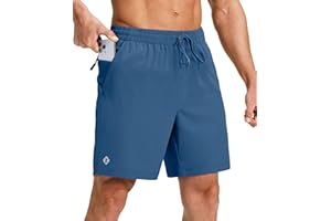 Ksmien Men's Running Shorts 7 Inch with Zipper Pockets Quick Dry Lightweight Athletic Shorts for Workout Gym Basketball