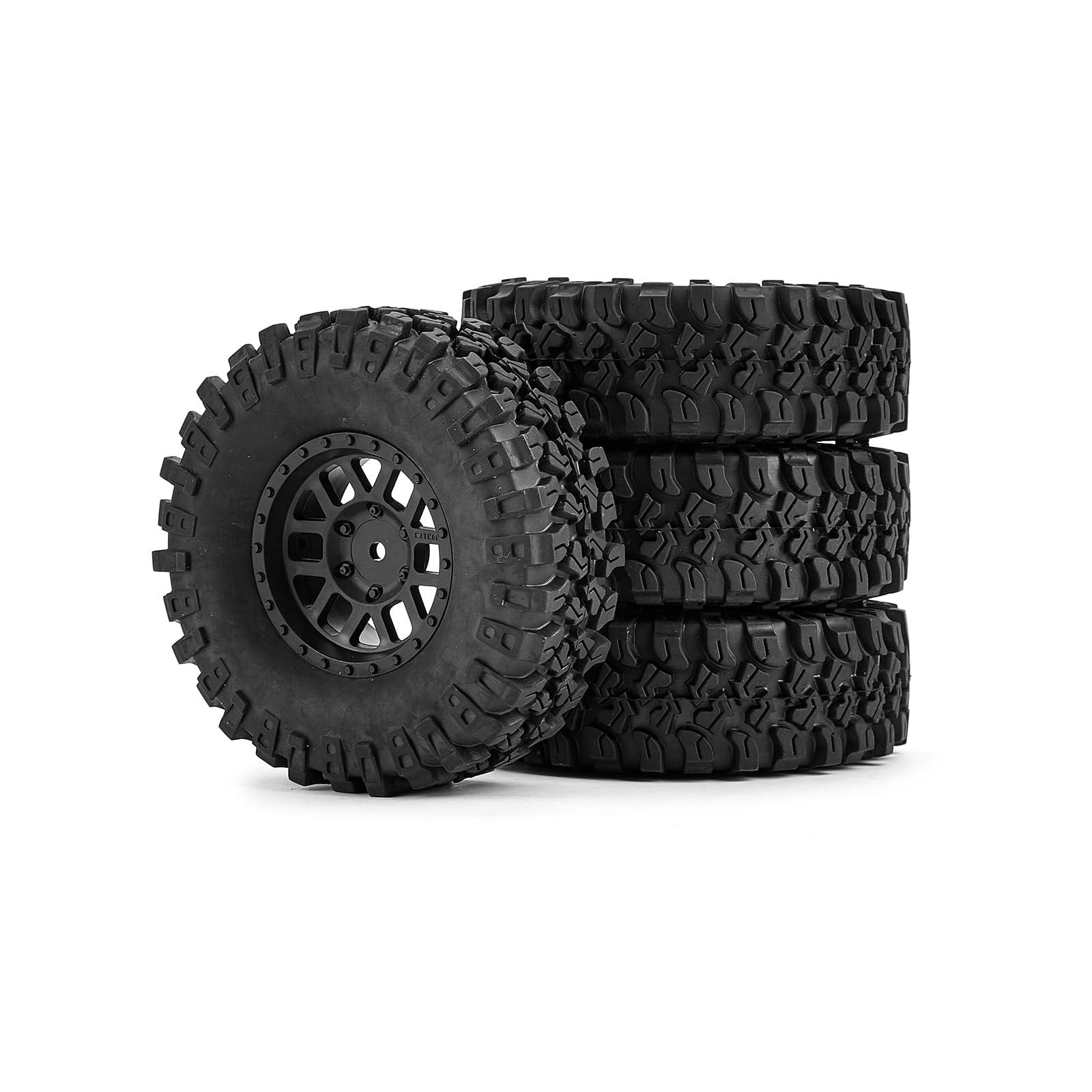 Photo 1 of 1:10 climb Rubber Type 1.9 Inch Wheels Rims and tire with Foam Inserts (4) for 1/10 Scale RC remote control Model Rock Crawler Car Axial SCX10 D90 D110 Tamiya CC01 Kingtair Rc4wd HSP HPI Kyosho Losi