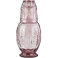 Elle Décor Vintage Bedside Water Carafe With Tumbler – Elegant Pitcher and Matching Drinking Glass Doubles As Lid For Guest R