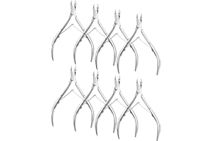 Japior 8 Packs Cuticle Nippers Stainless Steel Cuticle Trimmer Cutter Pointed Blade Nail Cuticle Dead Skin Clipper Manicure Tool for Fingernails Toenails