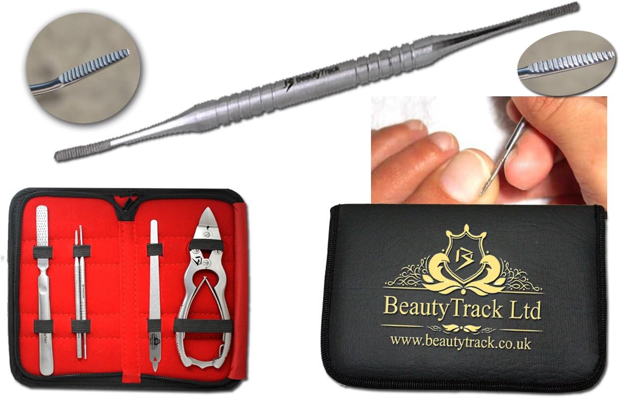 BeautyTrack Professional Podiatry Kit for thick toenails - Stainless Steel 16 cm German Cutters - Tool for the care of the Feet with Foot Rasp + 2 Nail Files - Case - Image 5