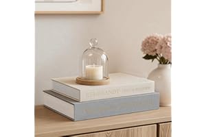 FVEUC Upgraded Decorative Books for Home Decor - Coffee Table Faux Books for Decoration, Linen Fake Book Storage Box for Entryway, Bookshelf, Modern, Boho, Farmhouse & Neutral Aesthetic Decor, Set of 2