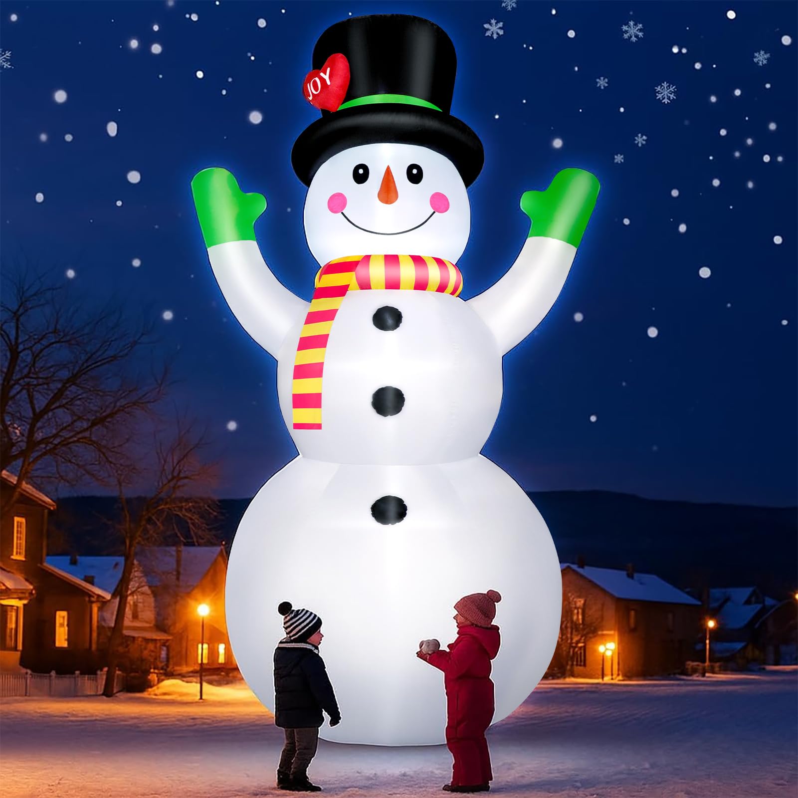 Photo 1 of **NOTE: DIRTY**10FT Christmas Inflatables Snowman Wear Magic Hat, Blow Up Outdoor Decorations, Giant Snow Man Built-in Bright LED Light, Xmas Yard Decor for Festive Holiday Garden Patio Lawn Display Mall Hall Party
