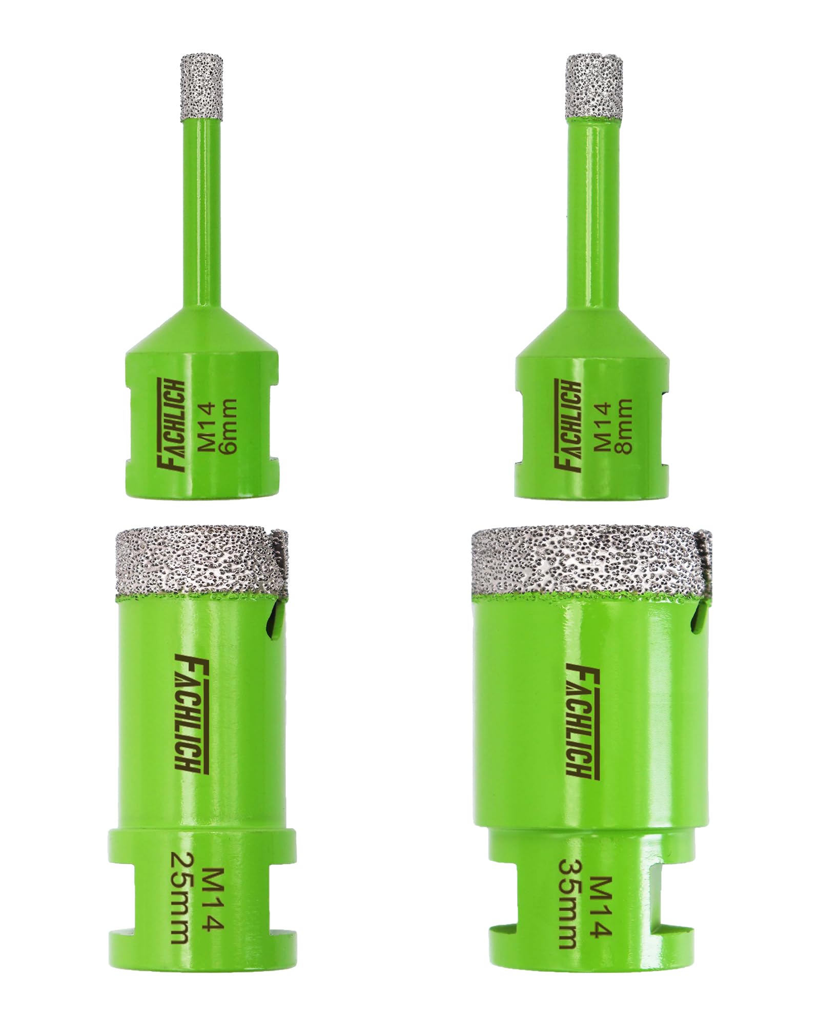 FACHLICH Diamond Core Drill Bits Set - 6/8/25/35mm Tile Hole Saw Cutter M14 Connection for Tile Porcelain Granite Marble