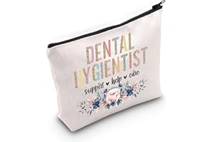 LEVLO Dental Cosmetic Make Up Bag Dentist Gift Dental Hygienist Support Help Care Makeup Zipper Pouch Bag Dental Merchandise (Dental Hygienist)