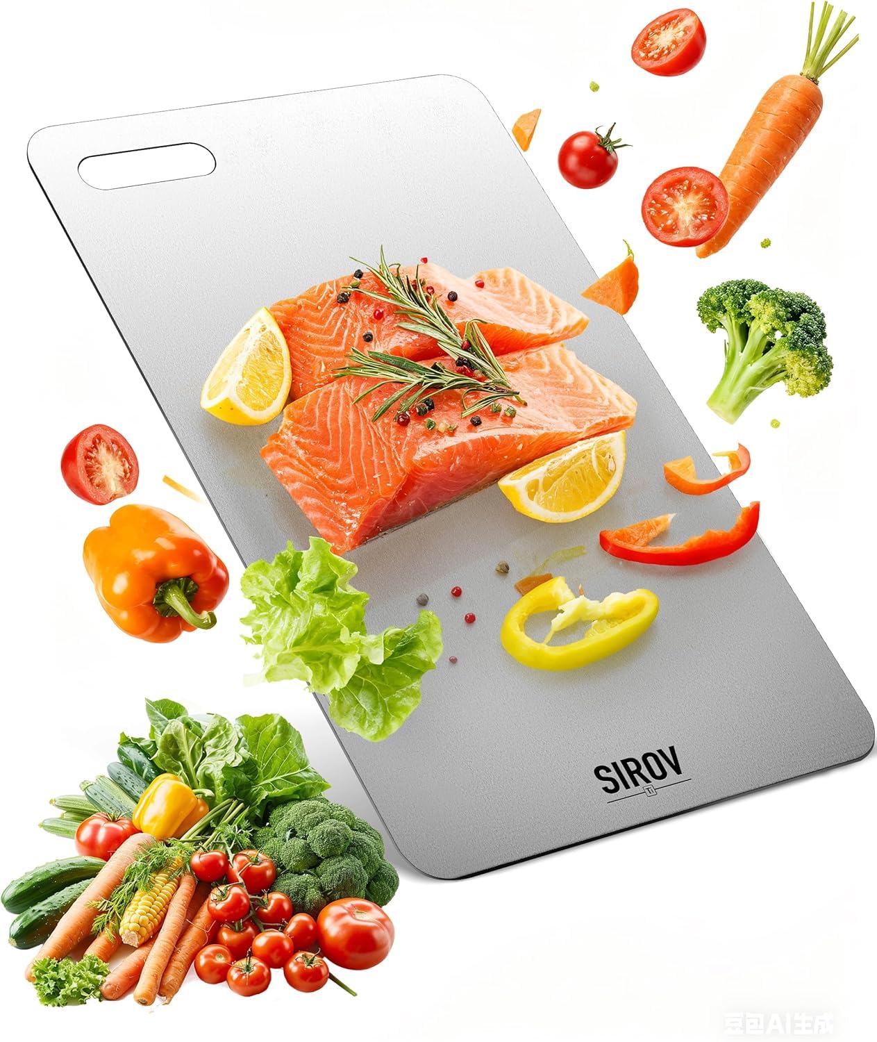 Photo 1 of **NO BOX**SIROV Titanium Cutting Board,100% Pure Titanium Kitchen Cutting Board, Non-Toxic & Dishwasher Safe, Durable and Hygienic for Meat, Fruit & Vegetables (16L*10W)