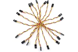 ZYAMY 10PCS 3P Line 3P Pins 2.54mm Pitch Female to Female Cable Connector Multicolor Jumper Wire for Breadboard 20CM