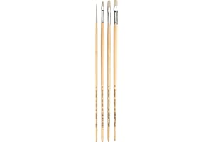 da Vinci Oil & Acrylic Series 5225 Top Acryl Long-Handled Paint Brush Set, Multiple Sizes, 4 Brushes (Series 7182, 7482, 7782)