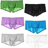 Faringoto Men's Shorts Men Gay Underwear Ice Silk Breathable Slip Boxershorts