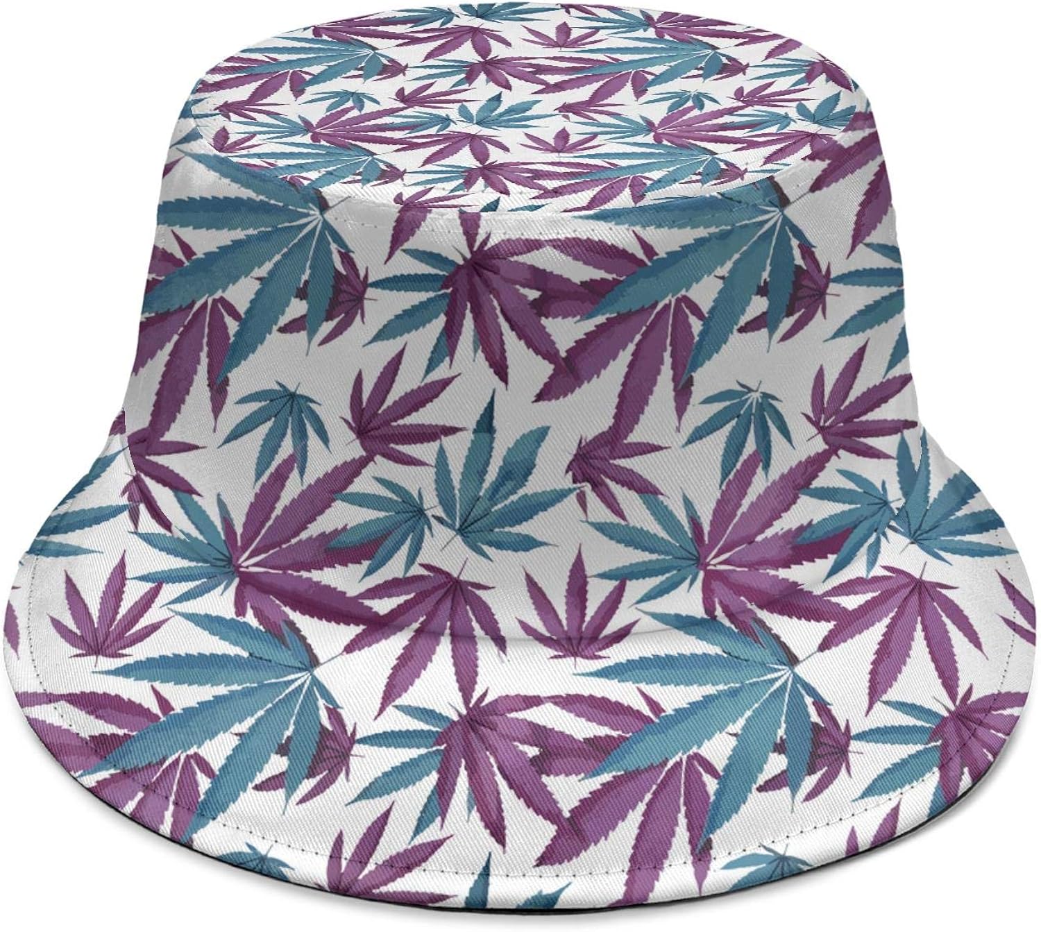 Unisex Cannabis Fashion Weed Bucket Hat Style Cotton Packable Summer