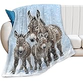 Tijuboni Donkey Throw Blanket Donkey Gifts for Girls Boys Women Men Kids Adults Soft Flannel Fleece Blanket for Couch Sofa Bed Home Decor 40"x50"
