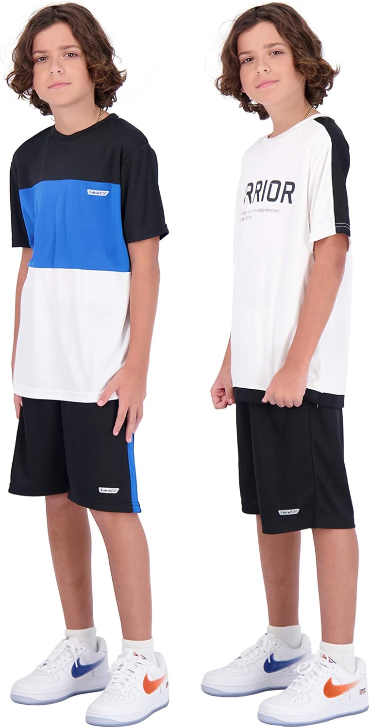 Hind 4-Piece Boys Basketball Shorts and Performance Athletic Shirt Set: Clothing