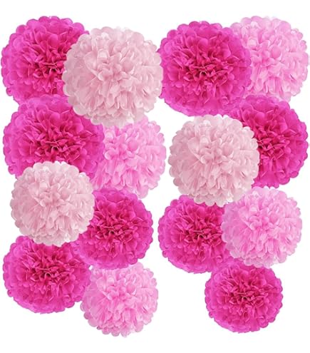 Sogorge 18-Pc Navy Blue, Gold & White Party Decor Kit - 8" & 10" Tissue Pom Poms & Paper Lanterns