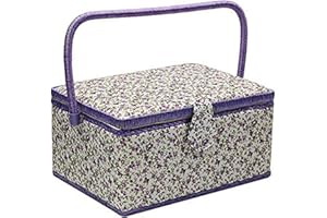 FLRHSJX Large Sewing Basket with Accessories, Sewing Organizer Box for Sewing Supplies and DIY Crafting Tools Storage, Sewing Kit Tools for Sewing Mending