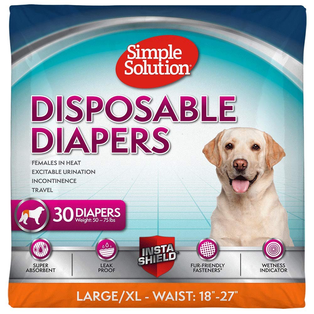Simple Solution True Fit Disposable Dog Diapers for Female Dogs Super