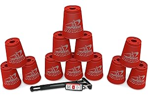 Speed Stacks | Official Sport Stacking Set, Red - 12 Cups and Holding stem | Top Grade Materials, Low Friction | WSSA Approved
