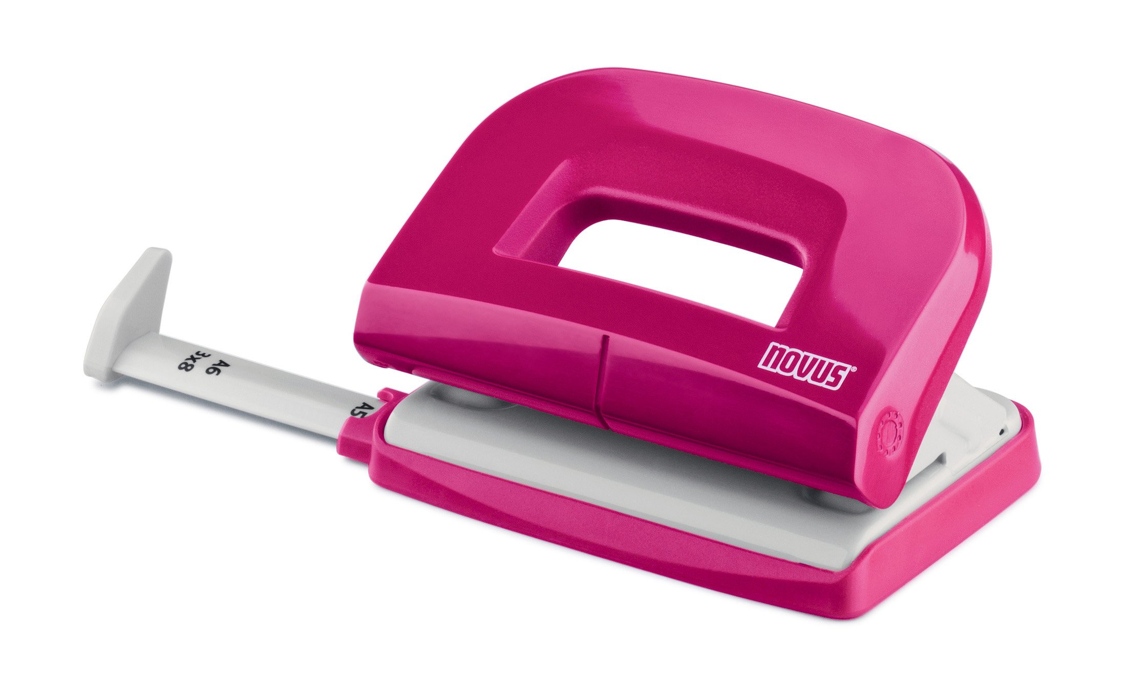 Novus E 210 Fresh Hole Punch (10 Sheets Hole Capacity, with Stop Rail, for Household and Home Office) Glossy Pink