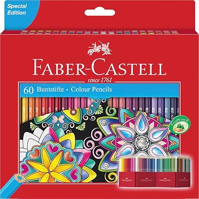 Faber-Castell Colouring Pencils Set of 60 - Premium Bonded Core