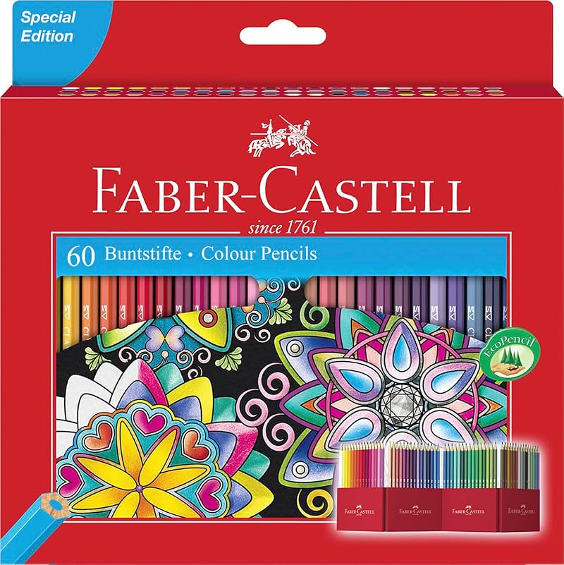 Faber-Castell Colouring Pencils Set of 60 - Premium Bonded Core