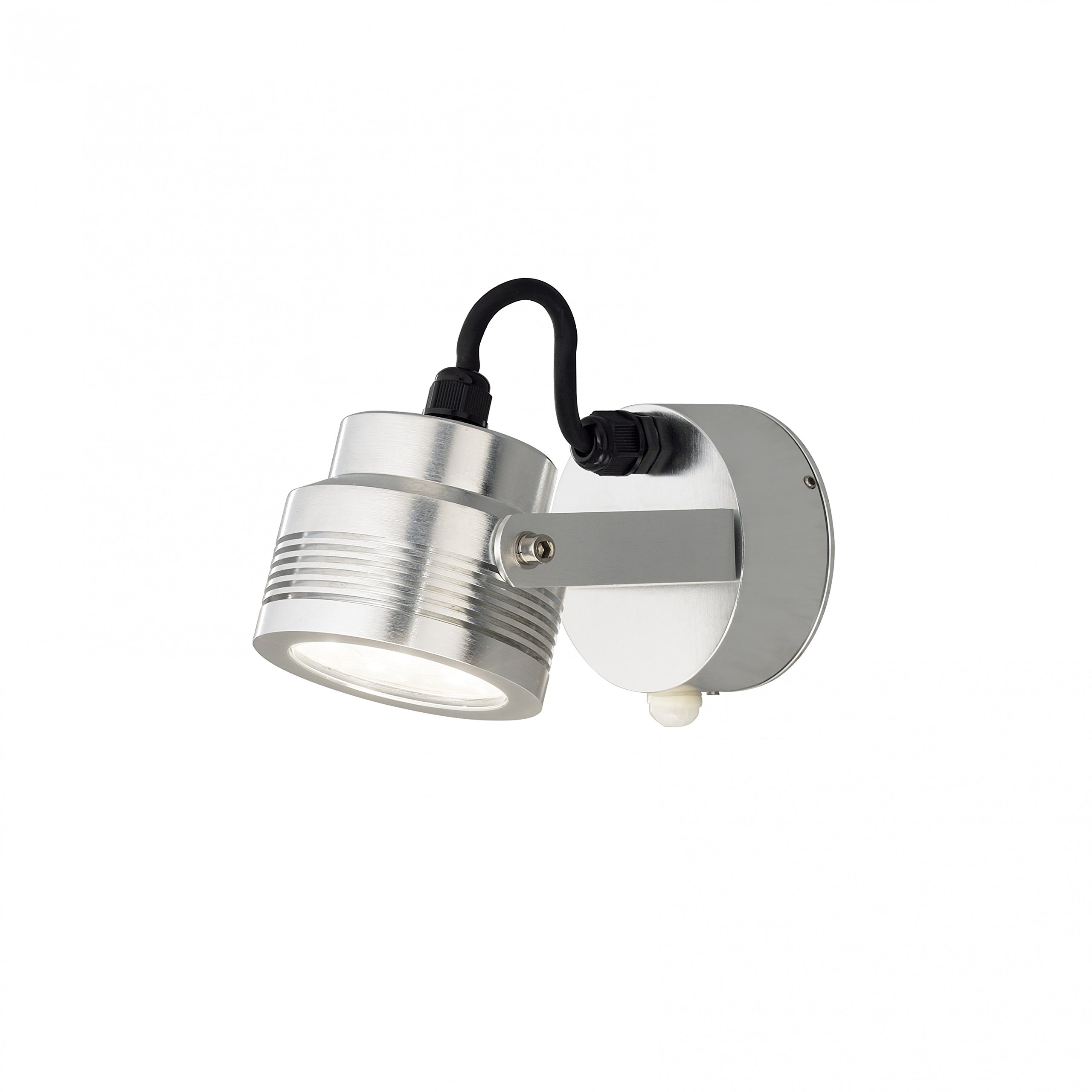 Konstsmide Outdoor Wall Lights/Monza Large Adjustable Down Outdoor Wall Light with PIR Sensor-Motion Detector/High Power LED 6 x 1 Watt Wall Lamp/Solid Aluminium/IP54/Outside Light Aluminium, Big