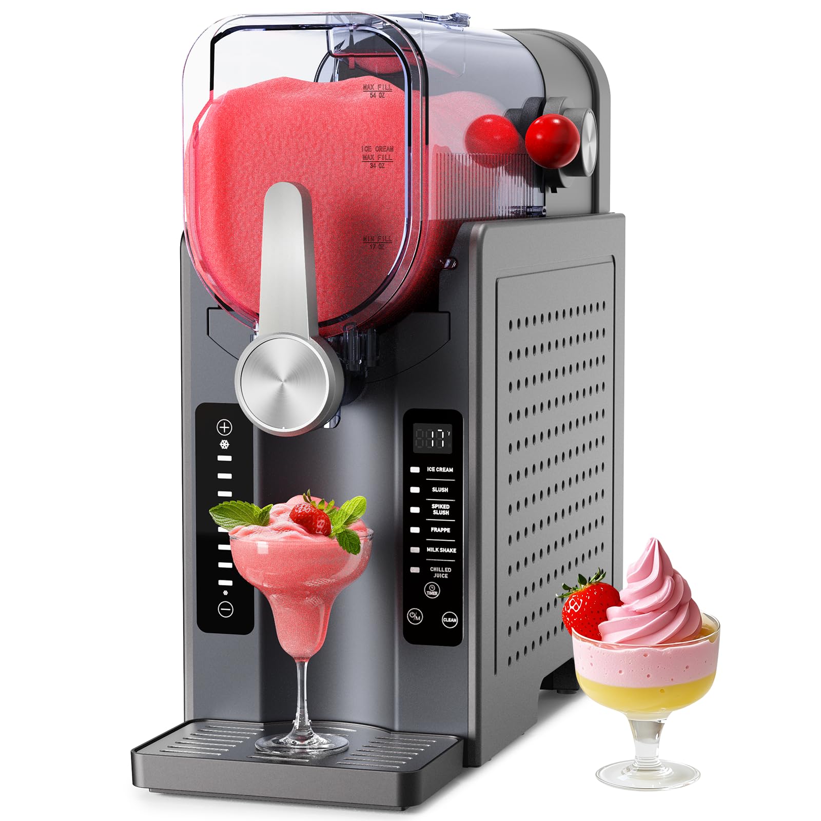 Photo 1 of ***FOR PARTS***Slushie Machine No Ice Needed,Soft Serve Ice Cream Machine,Slushy Machine for Home with 6 Preset Programs, Quiet Operation, LED Display, Auto-Clean,Perfect for Milkshakes, Margarita Smoothie, Frappés