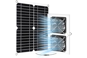 lcasvoim 25W Solar Powered Fan for Chicken Coop, Plug Play, Solar Exhaust Fan for Shed, Greenhouse, Dog House, Kennel, Attic, Barn, Waterproof Ventilation with Strong Airflow, Easy Connector