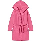 Umeyda Boys Girls Hooded Bathrobe Soft Towel Robe Kids Terry Cloth Spa Robes Sleepwear, 3-12 Years