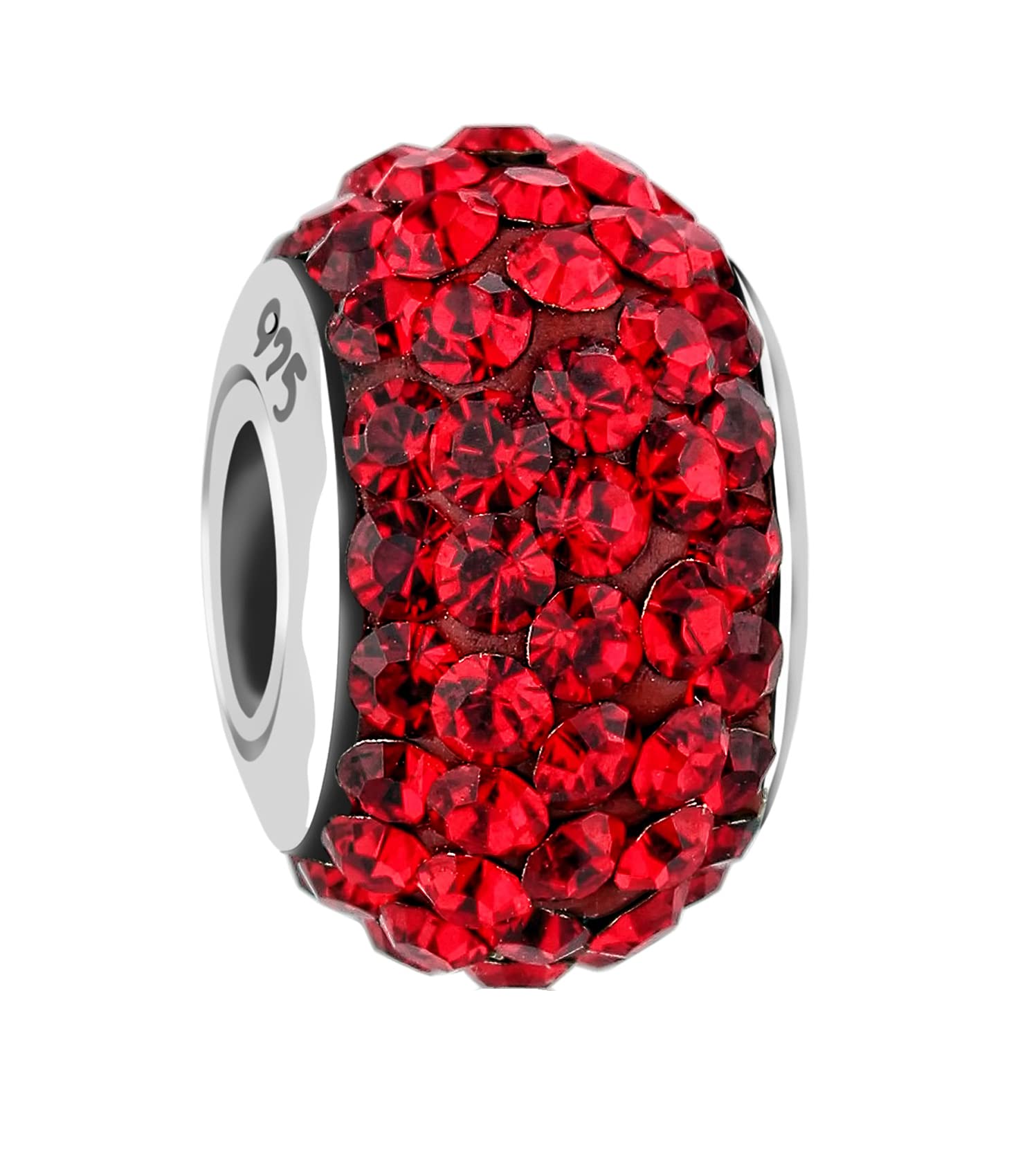 Nenalina Red Crystal Charm, 925 Sterling Silver, fit Pandora Bracelet, 718072-010