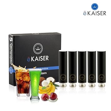 E-Shisha | E-Liquid 5er Pack Schwarz Cartomizer | Geschmacksrichtung Mischen | E-Zigarette | für eKaiser Wiederaufladbar E-Sh