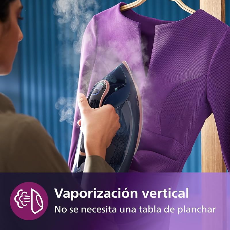 Azur 8000 Plancha de Vapor, 3000W, depósito 350 ml, Azul Oscuro — foto 6 de 7