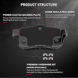 cciyu D1336 Rear Ceramic Disc Brake Pads Kit For