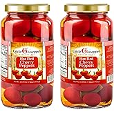 Uncle Giuseppe&rsquo;s Hot Red Cherry Peppers &ndash; 32 fl oz Jar &ndash; Pickled in Vinegar, Italian-Style, Bold &amp; Spicy Flavor (Pack of 2)