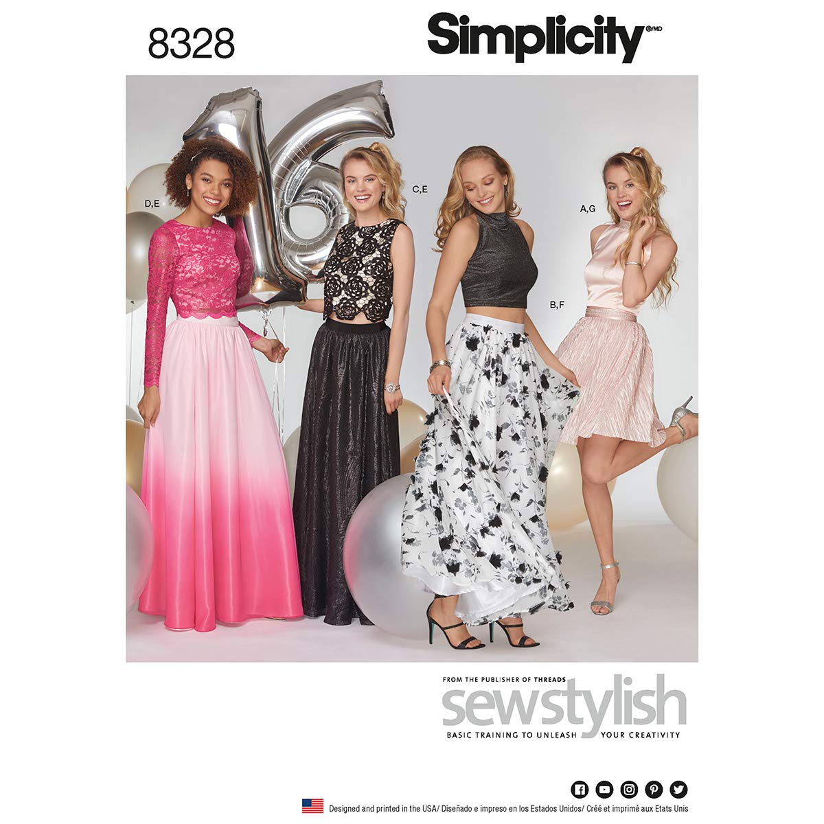 Simplicity Pattern 8328 P5 (12-14-16-18-20) Misses Special Occasions Dress, Paper, White, 22 x 15 x 1 cm, US8328P5