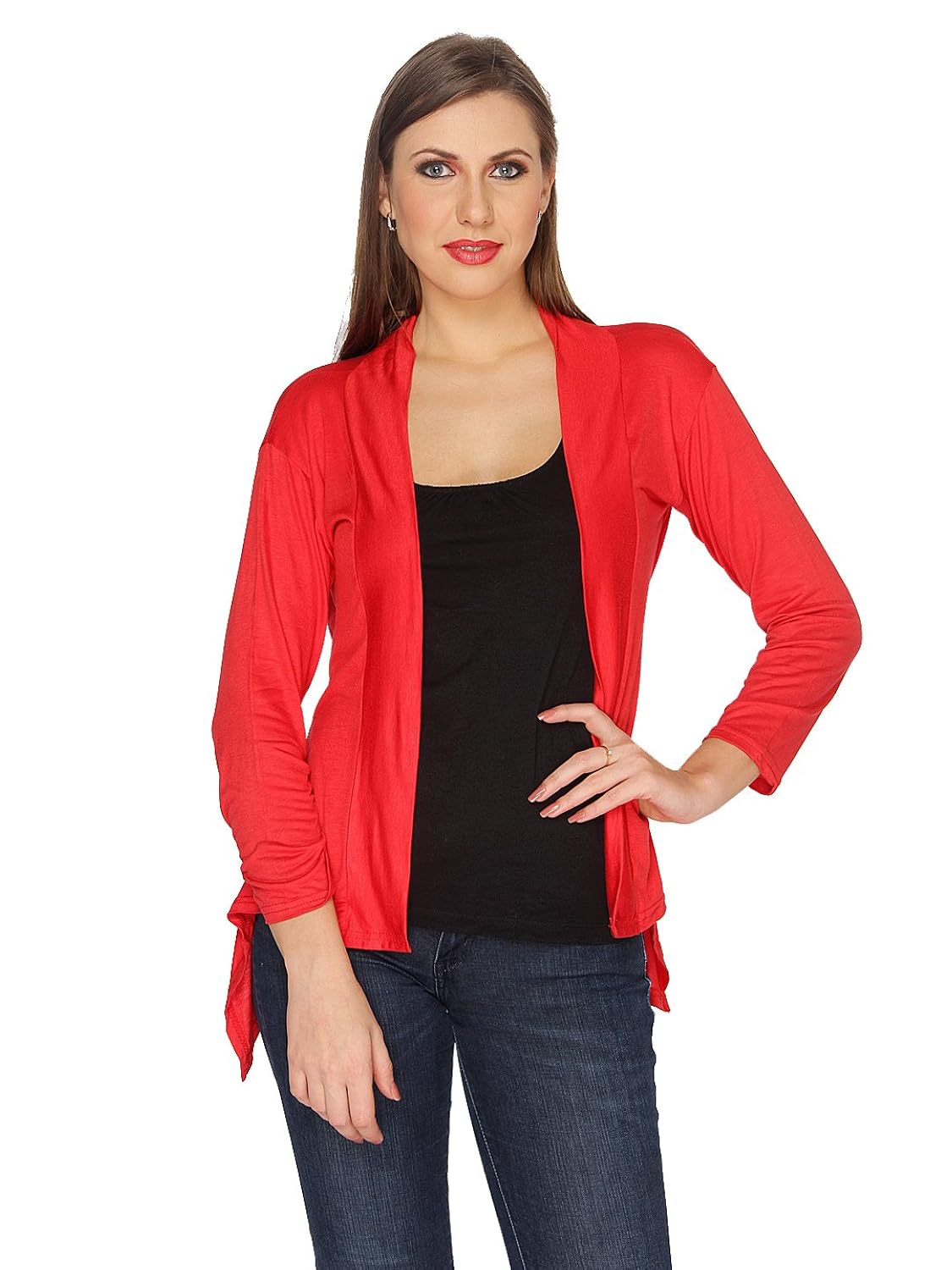 ten on ten women's pair of red/black long shrug