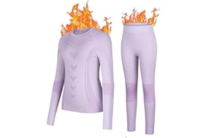 beautyin Thermal Underwear for Kids Athletic Thermals Top and Bottom Set Boys Girls Long Johns Set Winter Base Layer