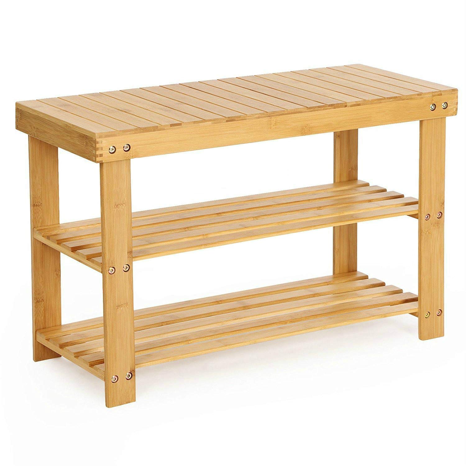 Best 2 Tier Bamboo Bench Shoe Rack