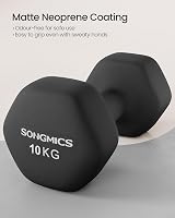 SONGMICS 2x10 kg Neoprene Hex Dumbbells Set Ink Black SYL110B01 view 2