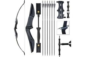 Tongtu Recurve Bow Right and Left Handed Takedown Bow and Arrows for Adult & Youth Beginner 30lb 40lb Traditional Archery Bow